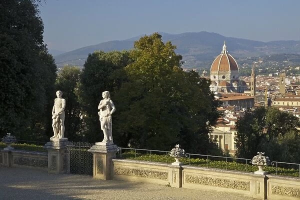 View of Florence from the Villa Bardini, Boboli Gardens, Florence, Tuscany, Italy, Europe