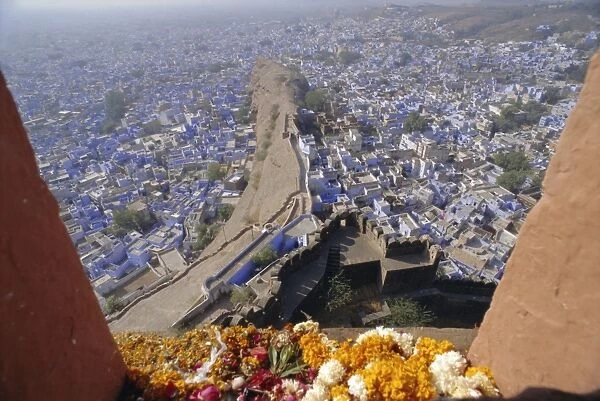 View from the fort to the blue quarter of Brahmin caste residents