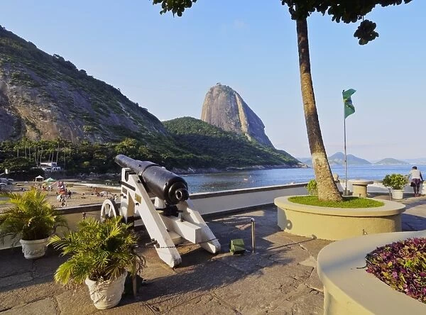 View of Fort on the Praia Vermelha and Sugarloaf Mountain, Urca, Rio de Janeiro, Brazil