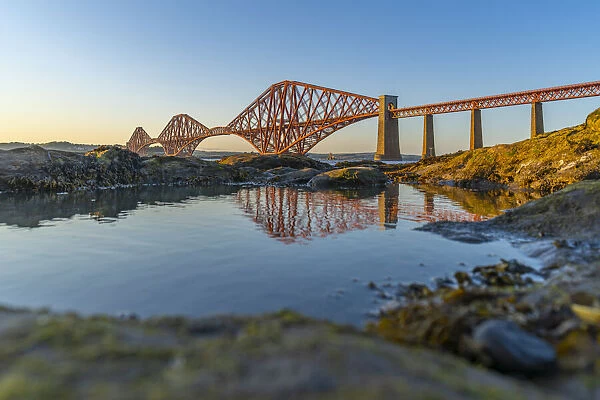 View of the Forth Rail Bridge, UNESCO World Heritage Site, over the Firth of Forth