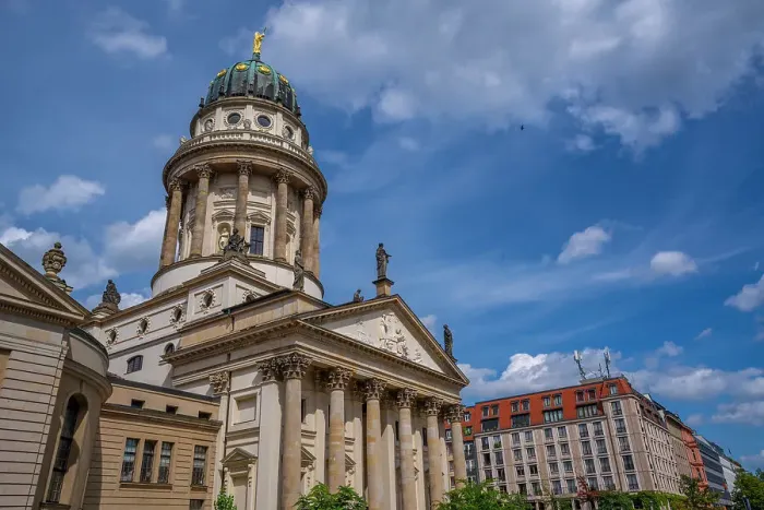 Framed Print : View of Franzosischer Dom, Gendarmenmarkt, Berlin, Germany, Europe Framed Print : View of Franzosischer Dom, Gendarmenmarkt, Berlin, Germany, Europe