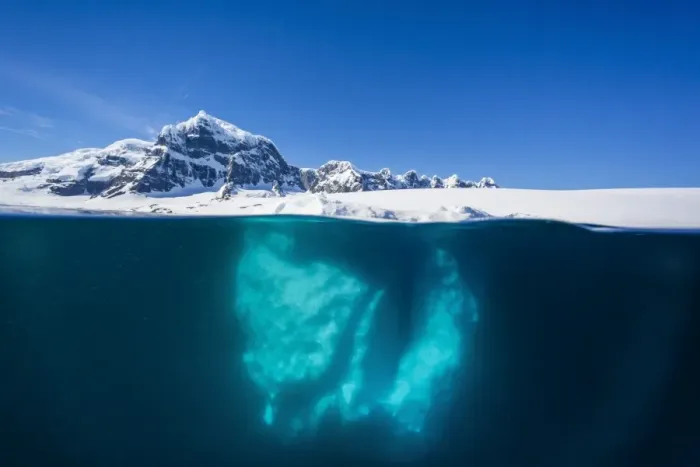 Framed Print : Above and below view of glacial ice near Wiencke Island, Neumayer Channel, Antarctica, Polar Regions Framed Print : Above and below view of glacial ice near Wiencke Island, Neumayer Channel, Antarctica, Polar Regions