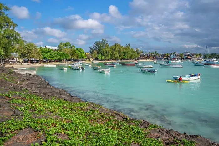 Framed Print : View of Grand Baie and turquoise Indian Ocean on sunny day, Mauritius, Indian Ocean, Africa Framed Print : View of Grand Baie and turquoise Indian Ocean on sunny day, Mauritius, Indian Ocean, Africa