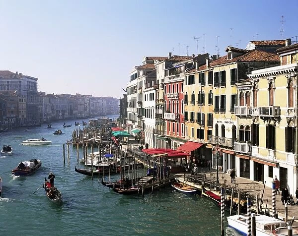 View along the Grand Canal from Rialto Bridge