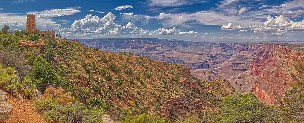 View of the Grand Canyon east of the historic Watch Tower, managed by the National