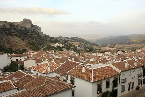 View over Grazalema village at Parque Natural Sierra de Grazalema, Andalucia, Spain, Europe