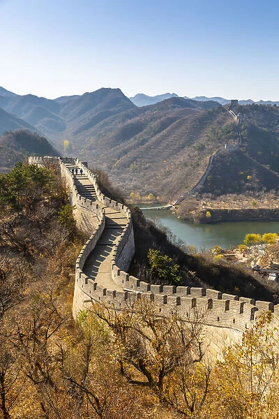 View of Great Wall of China at Huanghua Cheng (Yellow Flower), UNESCO World Heritage Site