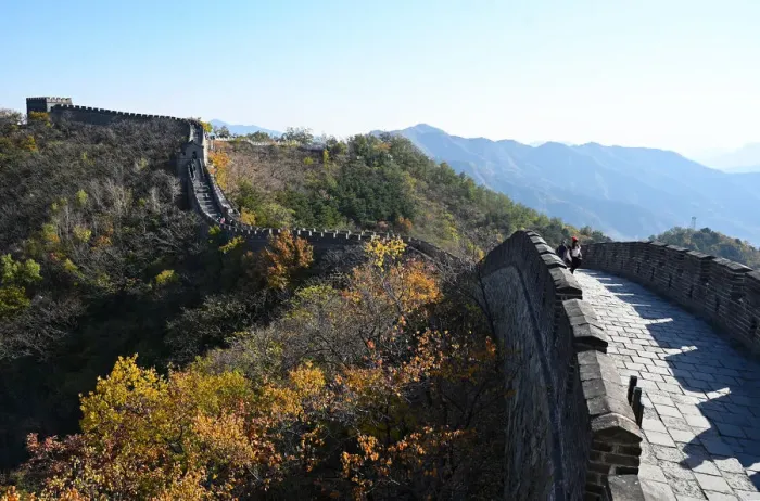 Framed Print : View along the Great Wall of China, Mutianyu section, UNESCO World Heritage Site Framed Print : View along the Great Wall of China, Mutianyu section, UNESCO World Heritage Site