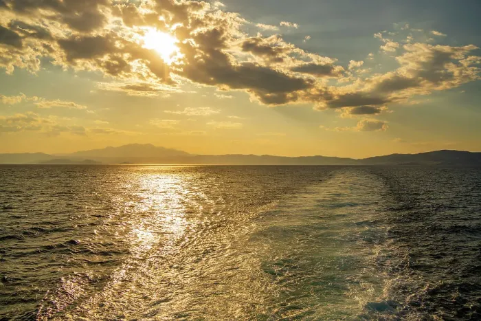 Framed Print : View of Greek mainland from ferry at sunset, Kavala, Dimos Kavalas, Eastern Macedonia and Thrace, Gulf of Thasos, Gulf of Kavala, Greece, Europe Framed Print : View of Greek mainland from ferry at sunset, Kavala, Dimos Kavalas, Eastern Macedonia and Thrace, Gulf of Thasos, Gulf of Kavala, Greece, Europe