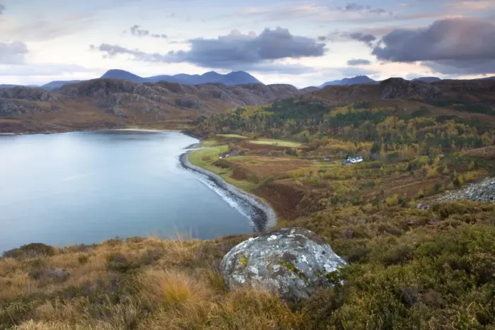 Framed Print : View over Gruinard Bay at dusk, near Mellon Udrigle, Wester Ross, Highlands Framed Print : View over Gruinard Bay at dusk, near Mellon Udrigle, Wester Ross, Highlands