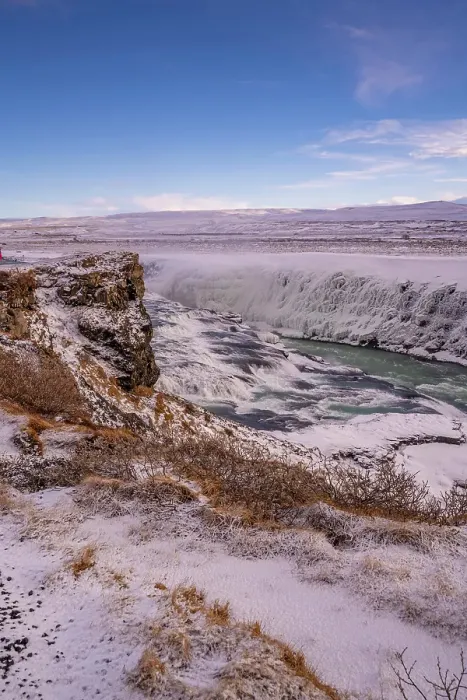 Framed Print : View of Gullfoss Waterfall on the Hvita River in winter, Western Region, Iceland Framed Print : View of Gullfoss Waterfall on the Hvita River in winter, Western Region, Iceland