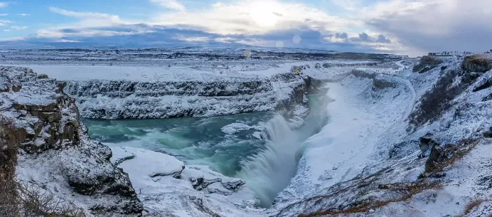 Framed Print : View of Gullfoss Waterfall on the Hvita River in winter, Western Region, Iceland Framed Print : View of Gullfoss Waterfall on the Hvita River in winter, Western Region, Iceland