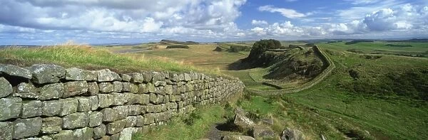 View along Hadrians Wall from Hotbank Crags, UNESCO World Heritage Site