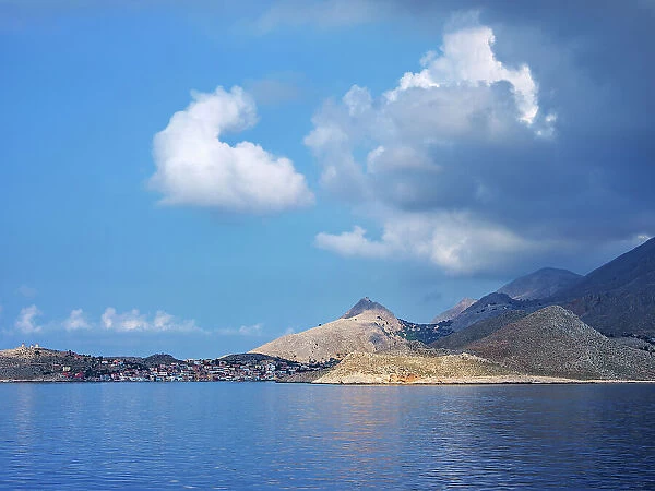 View towards the Halki Island, Dodecanese, Greek Islands, Greece, Europe