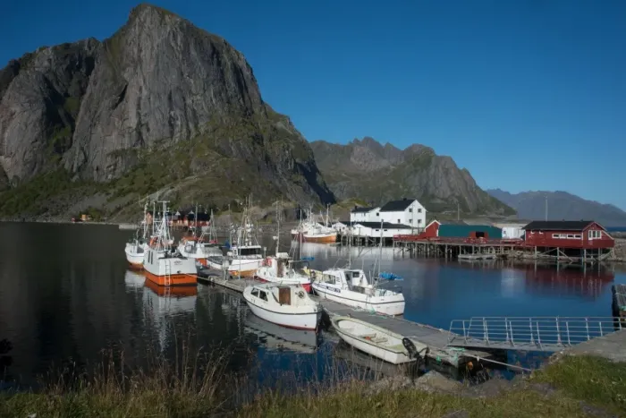 Framed Print : View of Hamnoya Harbour, Lofoten Islands, Nordland, Norway, Scandinavia, Europe Framed Print : View of Hamnoya Harbour, Lofoten Islands, Nordland, Norway, Scandinavia, Europe