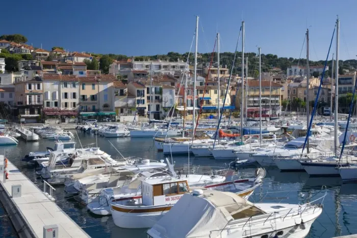 Framed Print : View across the harbour, Cassis, Bouches-du-Rhone, Provence, Cote d Azur Framed Print : View across the harbour, Cassis, Bouches-du-Rhone, Provence, Cote d Azur