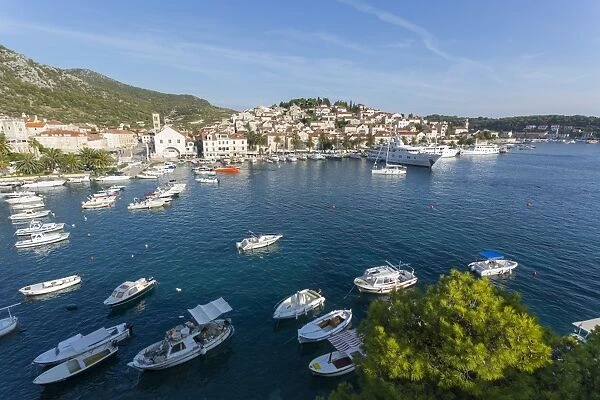 View of Harbour, Hvar Island, Dalmatia, Croatia, Europe