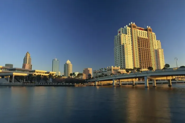 Framed Print : View from Harbour Island across the water to downtown Tampa Framed Print : View from Harbour Island across the water to downtown Tampa
