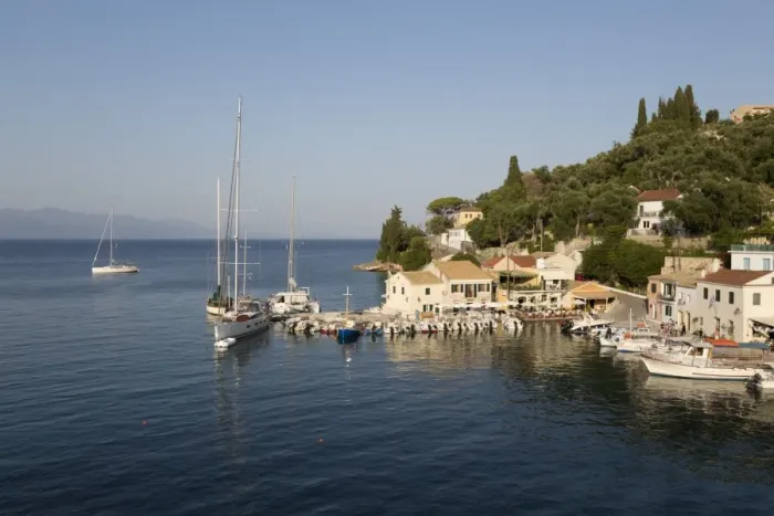 Framed Print : View over harbour, Loggos, Paxos, Ionian Islands, Greek Islands, Greece, Europe Framed Print : View over harbour, Loggos, Paxos, Ionian Islands, Greek Islands, Greece, Europe