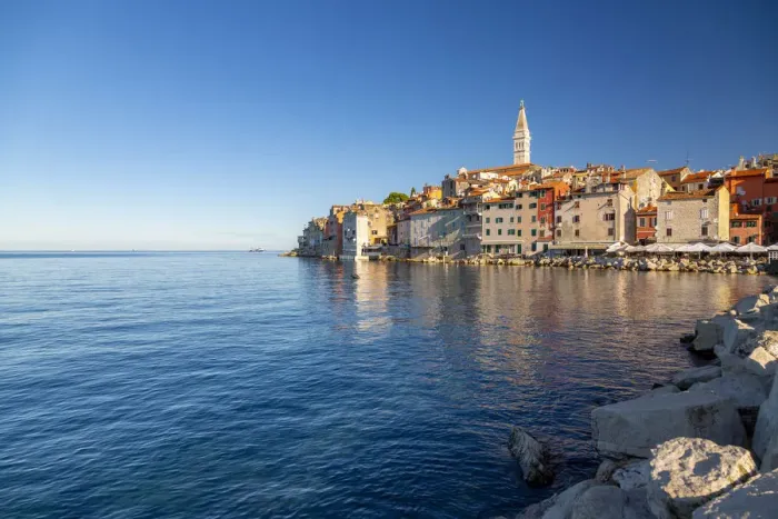 Framed Print : View of harbour and the old town with the Cathedral of St. Euphemia, Rovinj, Istria Framed Print : View of harbour and the old town with the Cathedral of St. Euphemia, Rovinj, Istria