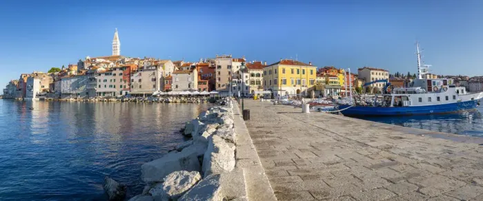 Framed Print : View of harbour and the old town with the Cathedral of St. Euphemia, Rovinj, Istria Framed Print : View of harbour and the old town with the Cathedral of St. Euphemia, Rovinj, Istria