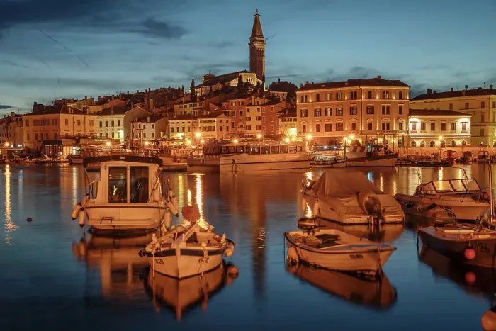 Framed Print : View over the harbour to the old town with Cathedral of St. Euphemia, Rovinj, Istria, Croatia Framed Print : View over the harbour to the old town with Cathedral of St. Euphemia, Rovinj, Istria, Croatia