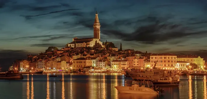 Framed Print : View over the harbour to the old town with Cathedral of St. Euphemia, Rovinj, Istria, Croatia Framed Print : View over the harbour to the old town with Cathedral of St. Euphemia, Rovinj, Istria, Croatia