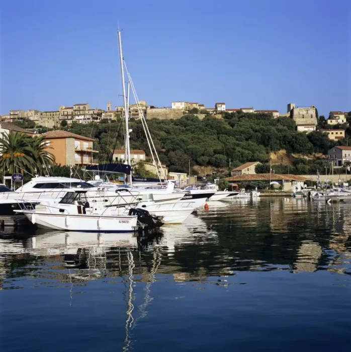 Framed Print : View over harbour to the old town, Porto Vecchio, Corsica, France, Mediterranean, Europe Framed Print : View over harbour to the old town, Porto Vecchio, Corsica, France, Mediterranean, Europe