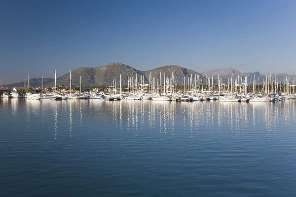 View across the harbour Port d Alcudia, Mallorca, Balearic Islands