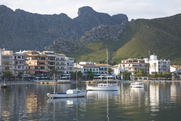 Framed Print : View across the harbour, Port de Pollenca, Mallorca, Balearic Islands, Spain Framed Print : View across the harbour, Port de Pollenca, Mallorca, Balearic Islands, Spain