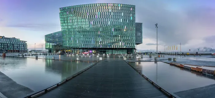 Framed Print : View of the Harpa Concert Hall and Conference Centre, Reykjavik, Iceland
