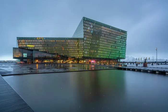 Framed Print : View of the Harpa Concert Hall and Conference Centre, Reykjavik, Iceland