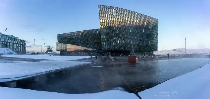 Framed Print : View of Harpa Concert Hall and Conference Centre in the city centre in winter, Reykjavik, Iceland Framed Print : View of Harpa Concert Hall and Conference Centre in the city centre in winter, Reykjavik, Iceland