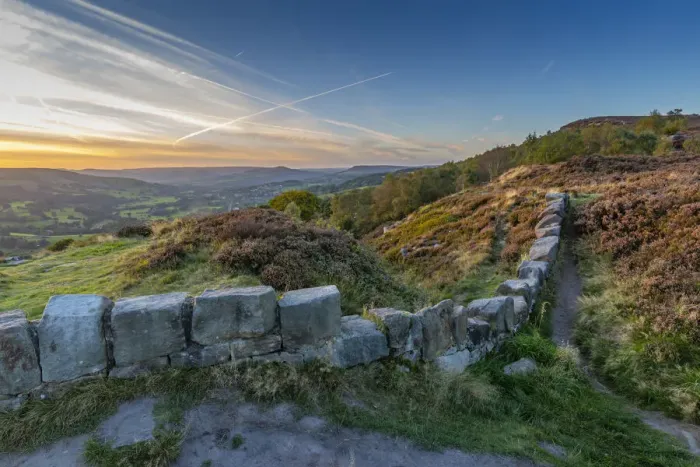 Framed Print : View of over Hathersage Booths from Surprise View at sunset, Millstone Edge Framed Print : View of over Hathersage Booths from Surprise View at sunset, Millstone Edge