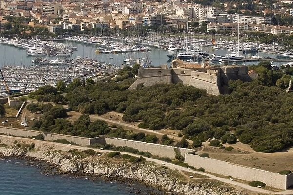 View from helicopter of Fort Carre, Antibes, Alpes-Maritimes, Provence