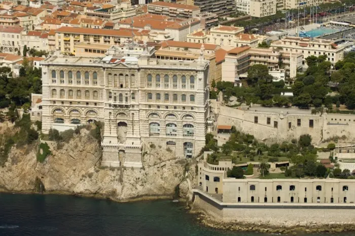 Framed Print : View from helicopter of Oceanography Museum, Monaco, Cote d Azur, Europe Framed Print : View from helicopter of Oceanography Museum, Monaco, Cote d Azur, Europe