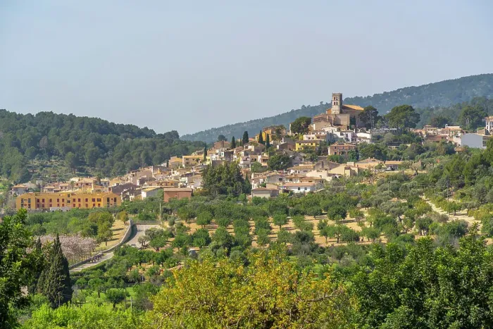 Framed Print : View of hilltop town of Selva, Majorca, Balearic Islands, Spain, Mediterranean, Europe Framed Print : View of hilltop town of Selva, Majorca, Balearic Islands, Spain, Mediterranean, Europe