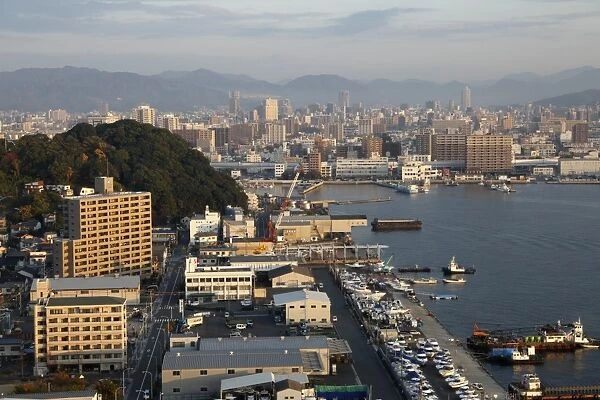 View over Hiroshima Port, Ujina Island, Hiroshima, Western Honshu, Japan, Asia