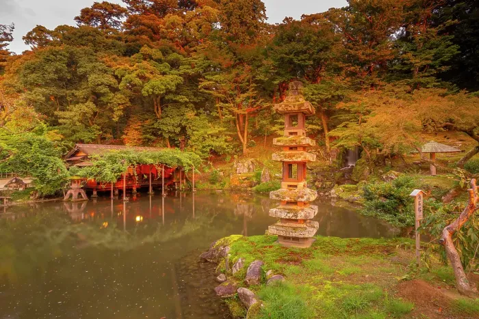 Framed Print : View of Hisago-ike Pond and Kaiseki Pagoda in Kenrokumachi Japanese Garden, Kanazawa City, Ishikawa Prefecture, Honshu, Japan Framed Print : View of Hisago-ike Pond and Kaiseki Pagoda in Kenrokumachi Japanese Garden, Kanazawa City, Ishikawa Prefecture, Honshu, Japan