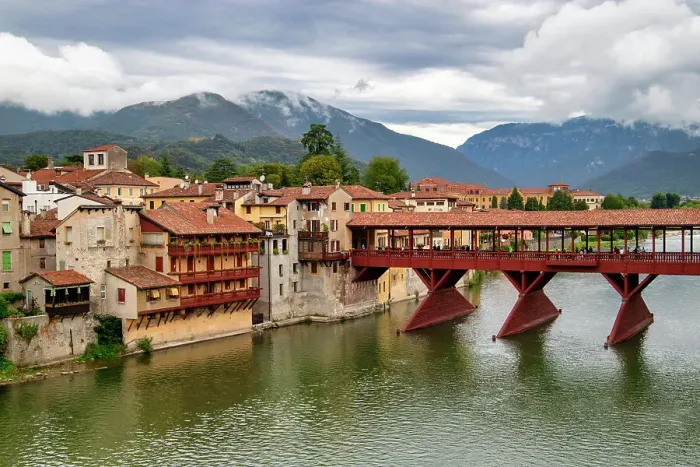 Framed Print : View of the historic center with the Brenta River and the old bridge, Bassano del Grappa, Vicenza, UNESCO World Heritage Site, Veneto, Italy, Europe Framed Print : View of the historic center with the Brenta River and the old bridge, Bassano del Grappa, Vicenza, UNESCO World Heritage Site, Veneto, Italy, Europe