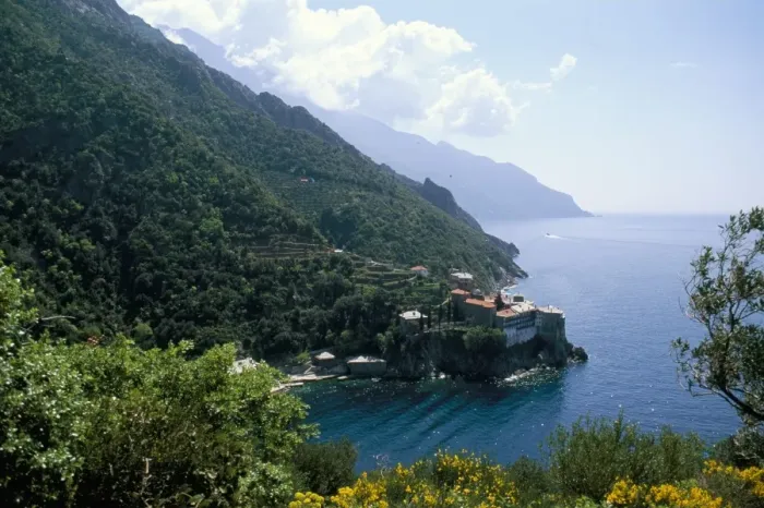 Framed Print : View of the holy Athos Framed Print : View of the holy Athos