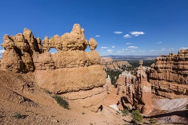 View of hoodoo formations from the Navajo Loop Trail in Bryce Canyon National Park