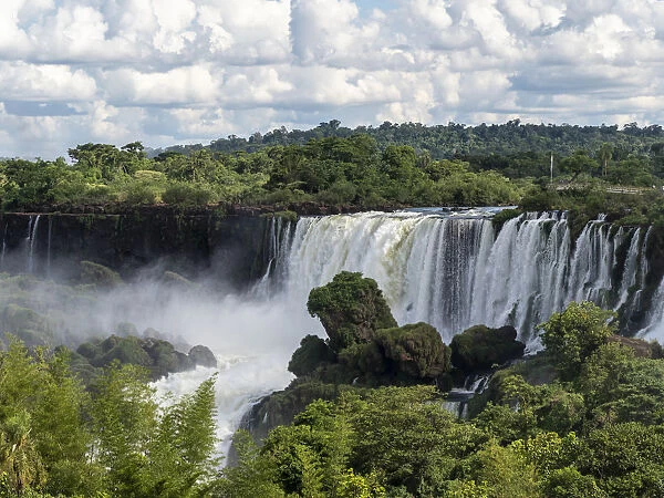 View of Iguacu Falls taken from the upper circuit boardwalk, UNESCO World Heritage Site