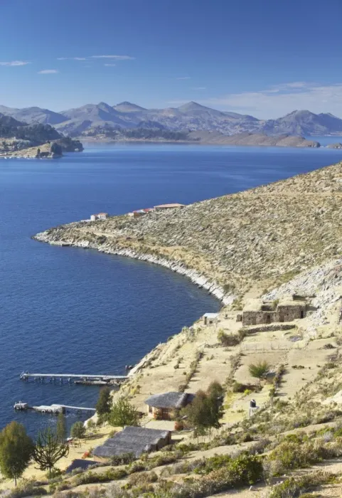 Framed Print : View of Inca ruins of Pilko Kaina on Isla del Sol (Island of the Sun), Lake Titicaca, Bolivia, South America Framed Print : View of Inca ruins of Pilko Kaina on Isla del Sol (Island of the Sun), Lake Titicaca, Bolivia, South America
