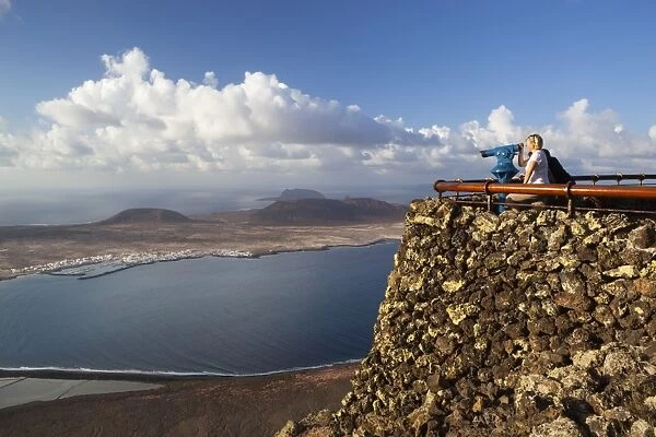 View to Isla Graciosa, Mirador del Rio, Lanzarote, Canary Islands, Spain