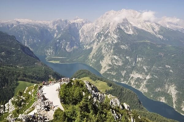 View from Jenner of the Berchtesgadener Land, Koenigssee and Watzmann, Bavaria