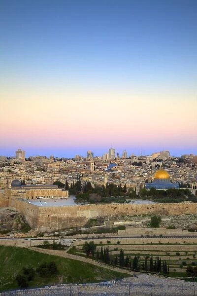 View of Jerusalem from The Mount of Olives, Jerusalem, Israel, Middle East