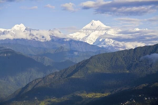 View of Kanchenjunga, Kangchendzonga range, Tashi viewpoint, Gangtok, Sikkim, India, Asia