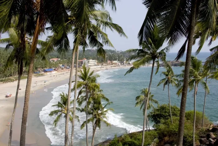 Framed Print : View of Kovalam beach, Trivandrum, Kerala, India, Asia Framed Print : View of Kovalam beach, Trivandrum, Kerala, India, Asia
