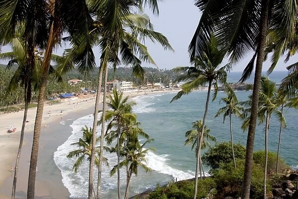 View of Kovalam beach, Trivandrum, Kerala, India, Asia